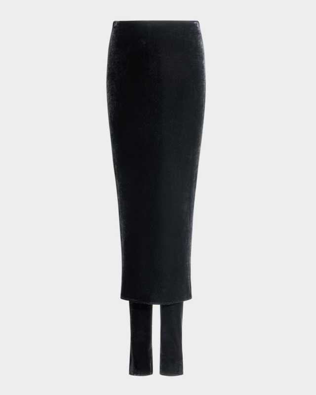 Velvet Skirt Pants